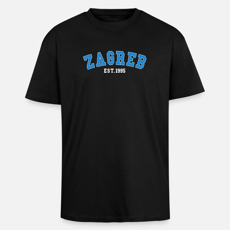 Zagreb Est.1995 - Oversized Heavyweight Unisex T-Shirt - Schwarz