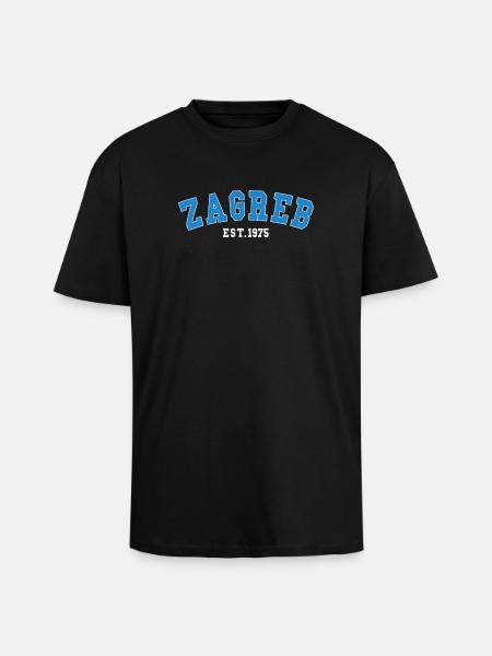 Zagreb Est.1975 - Unisex Oversized Heavyweight T-shirt - black