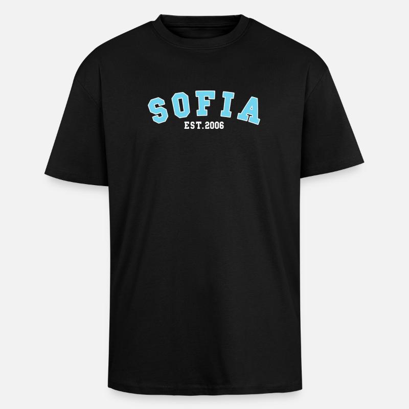 Sofia gegründet 2006 - Oversized Heavyweight Unisex T-Shirt - Schwarz