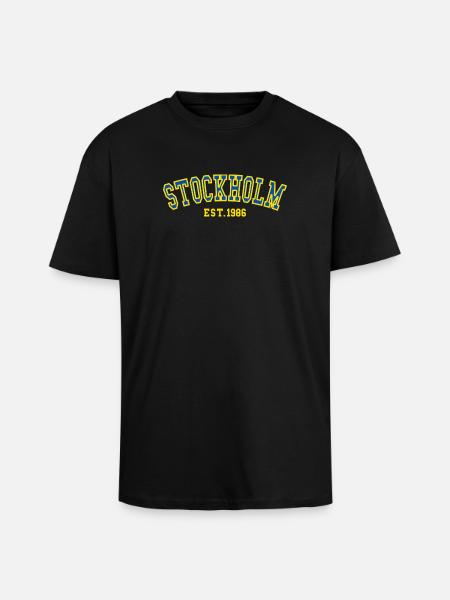 Stockholm, gegründet 1986 - Oversized Heavyweight Unisex T-Shirt - Schwarz