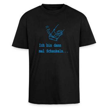 Schaukeln - Oversized Heavyweight Unisex T-Shirt - Schwarz - Vorne - Alina (178cm) & Michal (187cm)
