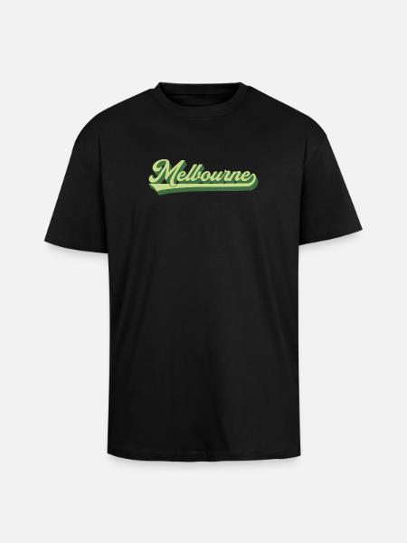 Melbourne Retro Schriftzug - Oversized Heavyweight Unisex T-Shirt - Schwarz