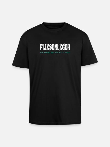 Fliesenleger Design - Oversized Heavyweight Unisex T-Shirt - Schwarz