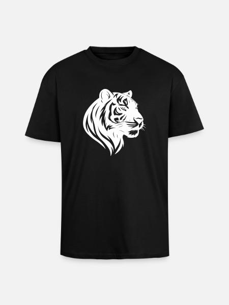 Tiger Head Tribal - Unisex Oversized Heavyweight T-shirt - black