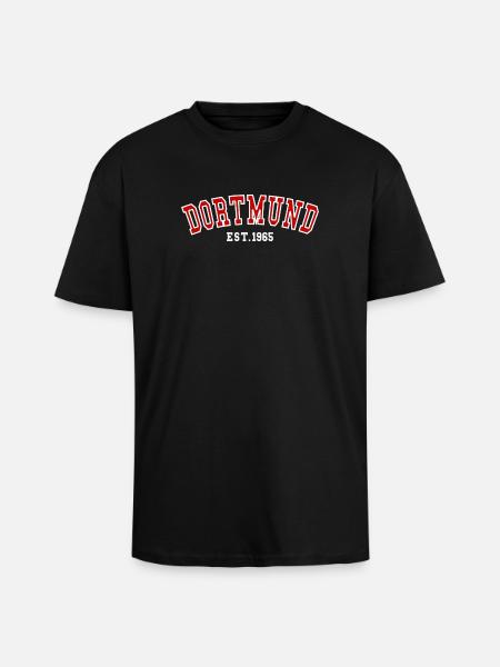 Dortmund Est. 1965 - Oversized Heavyweight Unisex T-Shirt - Schwarz