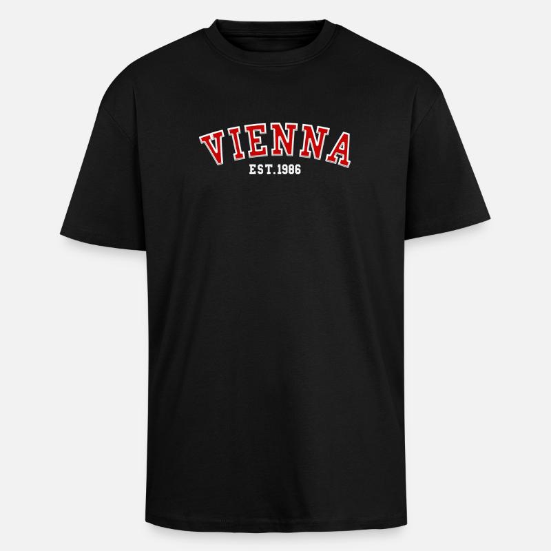 Vienne Fondée en 1986 - T-shirt unisexe oversize épais - noir