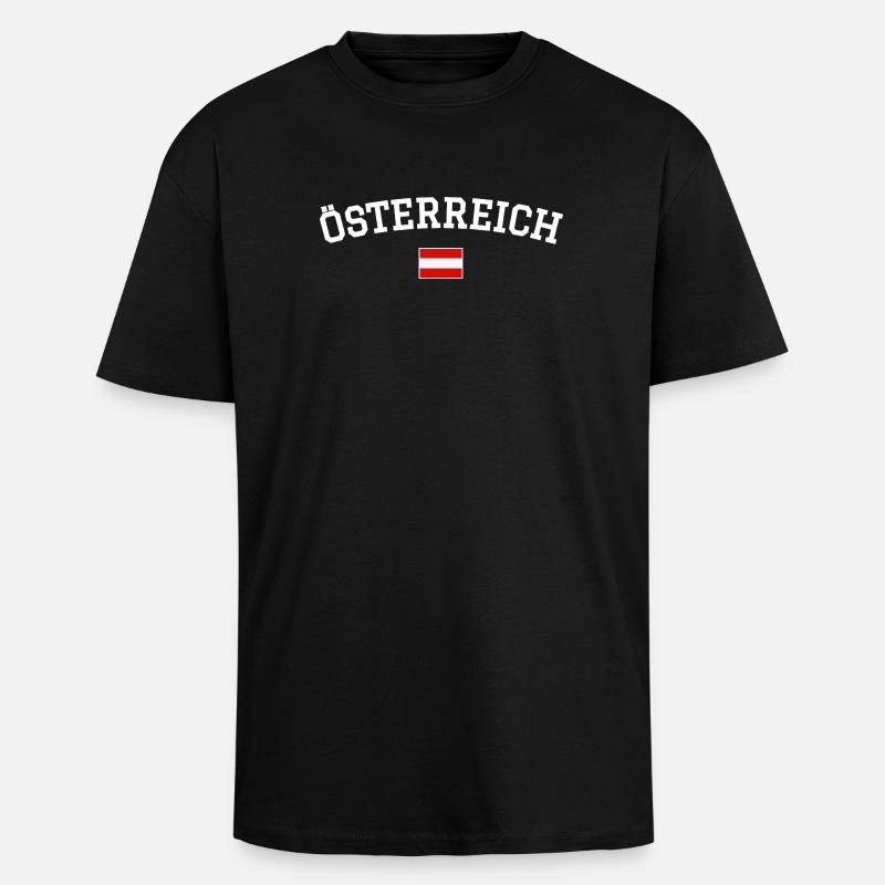 Drapeau autrichien Design blanc - T-shirt unisexe oversize épais - noir