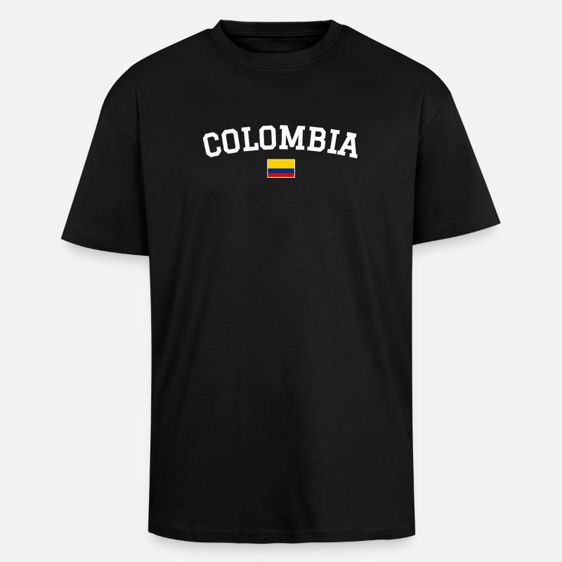 Drapeau de la Colombie Blanc - T-shirt unisexe oversize épais - noir