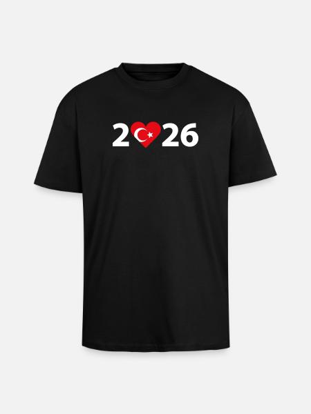 I love Türkei 2026, Urlaub in der Türkei 2026 - Oversized Heavyweight Unisex T-Shirt - Schwarz