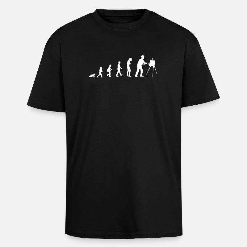 Évolution du bébé au peintre - T-shirt unisexe oversize épais - noir