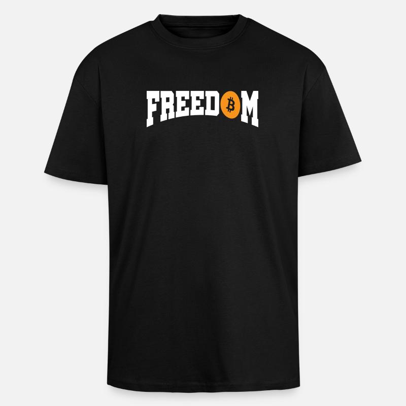 Liberté Bitcoin - T-shirt unisexe oversize épais - noir