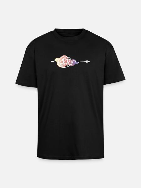 Pastelllinien Pfeildesign - Oversized Heavyweight Unisex T-Shirt - Schwarz