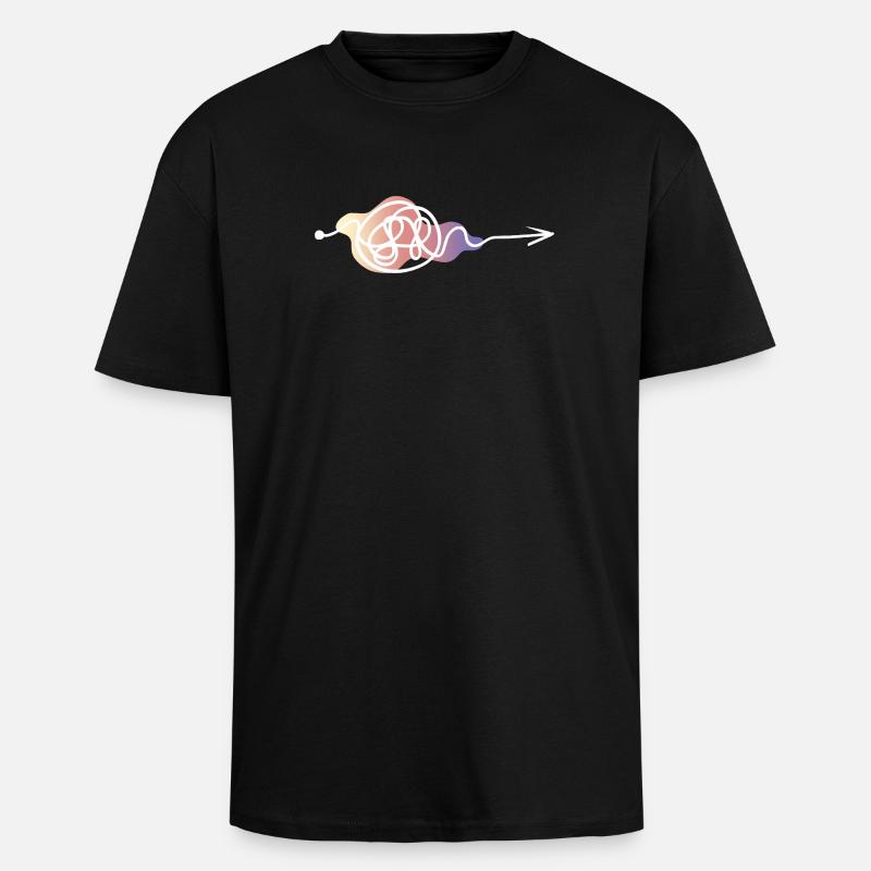 Pastelllinien Pfeildesign - Oversized Heavyweight Unisex T-Shirt - Schwarz