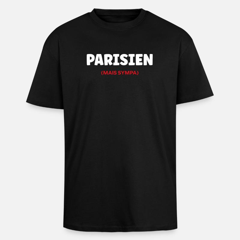 Pariser - Oversized Heavyweight Unisex T-Shirt - Schwarz