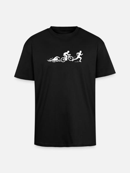Triathlon Silhouette Sport - Unisex Oversized Heavyweight T-shirt - black
