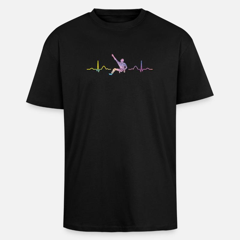 Boulderer Herzschlag Boulder Bouldern - Oversized Heavyweight Unisex T-Shirt - Schwarz