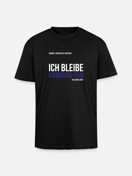 Ich bleibe Hamburg-Fan - Oversized Heavyweight Unisex T-Shirt - Schwarz