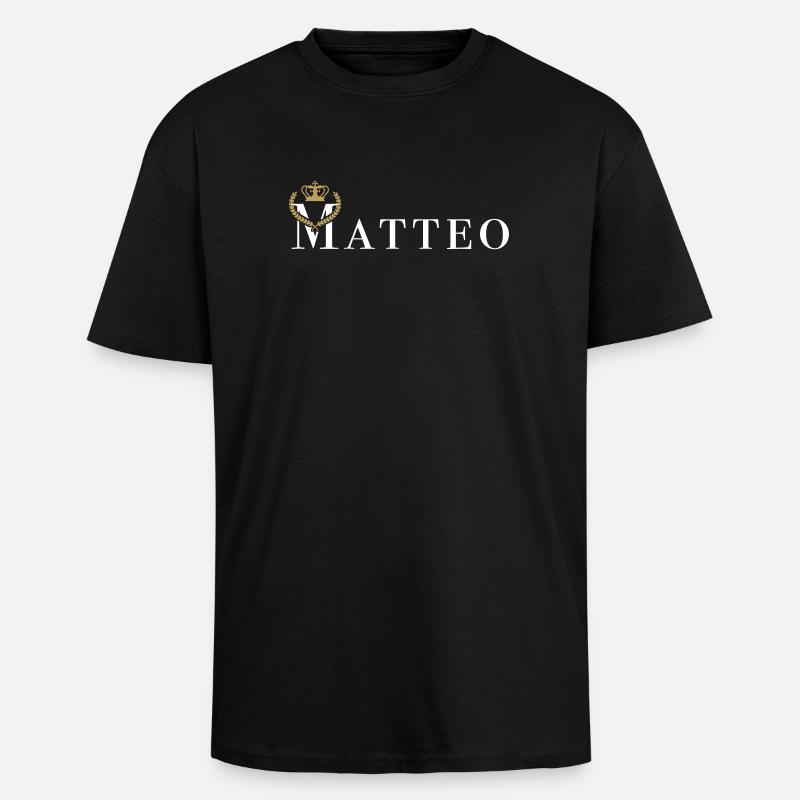Matteo royal - vector graphics - Unisex Oversized Heavyweight T-shirt - black