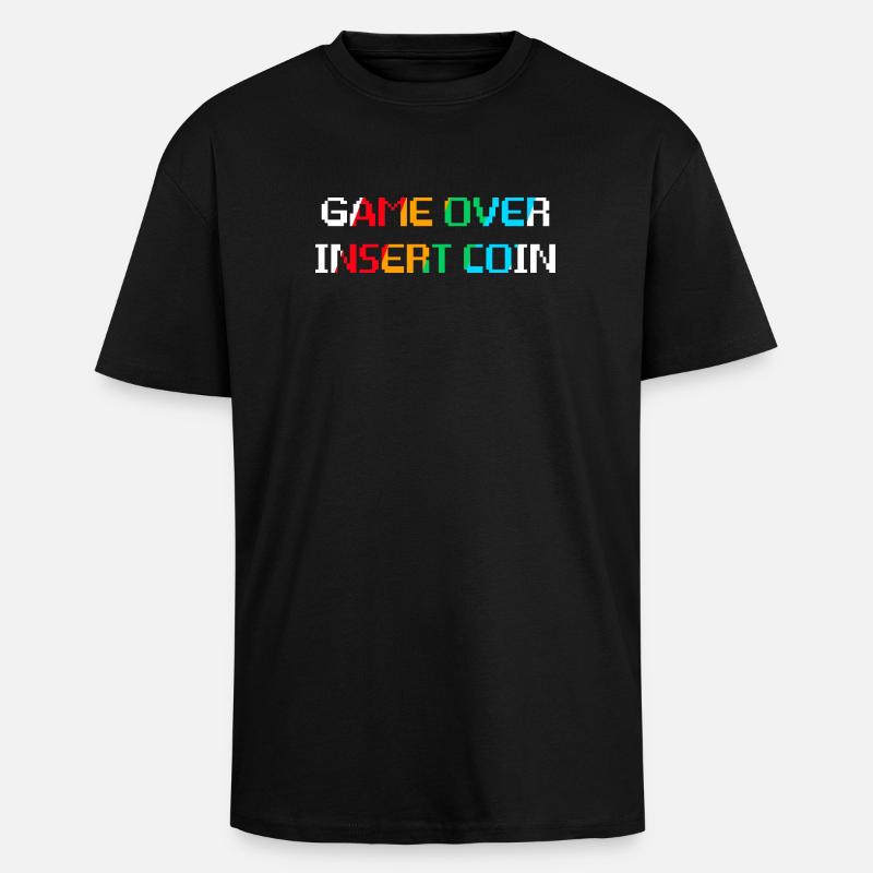 Game Over Münze einwerfen (dunkel) - Oversized Heavyweight Unisex T-Shirt - Schwarz