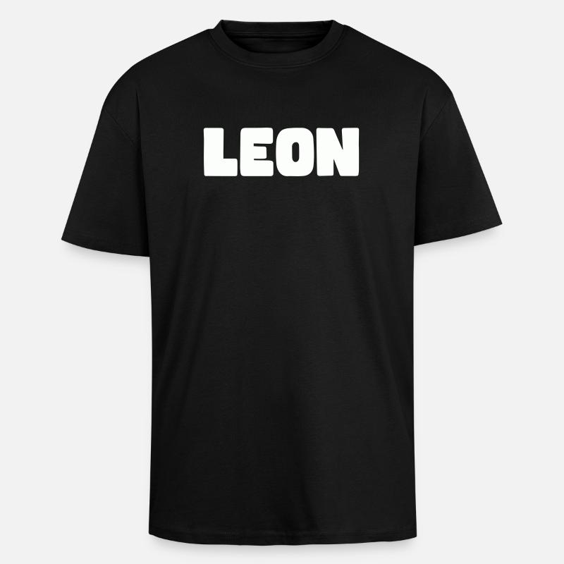 Leon Name - Unisex Oversized Heavyweight T-shirt - black