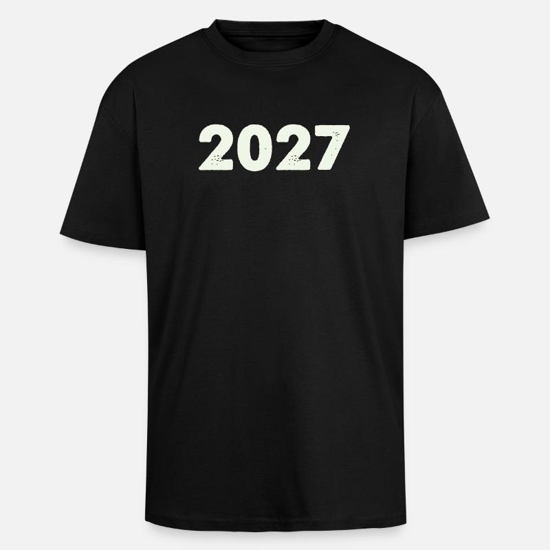 2027 - T-shirt unisexe oversize épais - noir