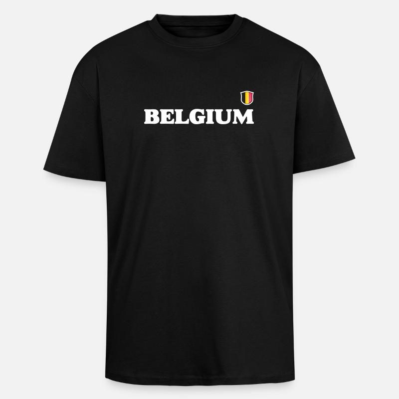 Drapeau de la Belgique - T-shirt unisexe oversize épais - noir