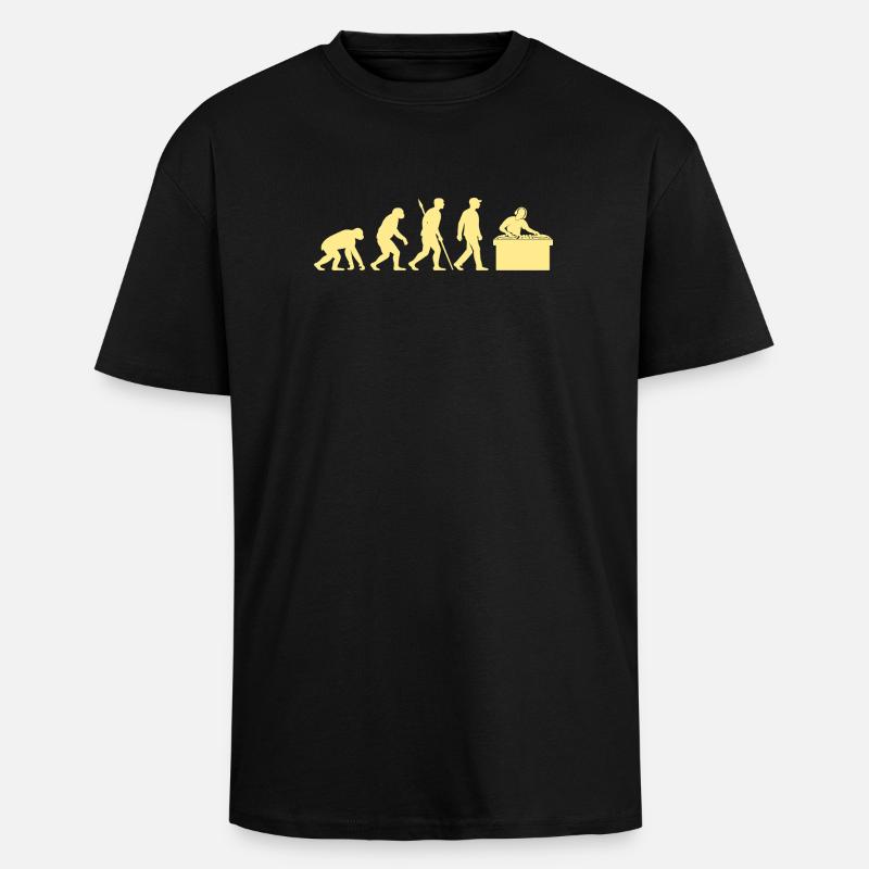 Evolution zum Arbeitsplatz-DJ - Oversized Heavyweight Unisex T-Shirt - Schwarz