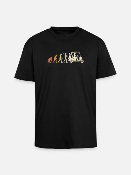 Golf Cart Evolution Funny Golfer Gift - Unisex Oversized Heavyweight T-shirt - black