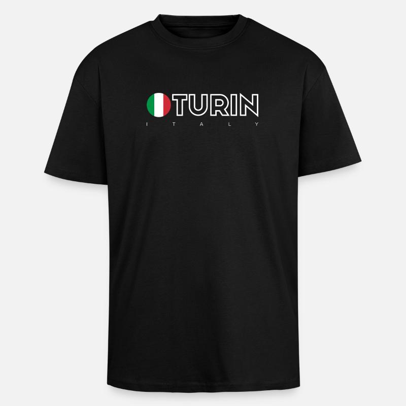 Turin - Oversized Heavyweight Unisex T-Shirt - Schwarz