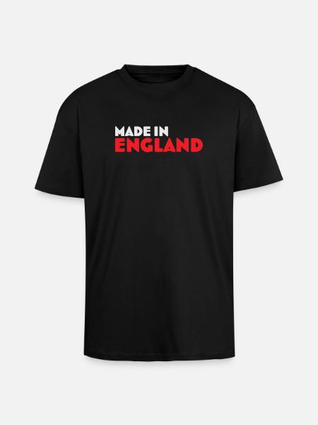 Made in England Emblem Tee - Unisex Oversized Heavyweight T-shirt - black