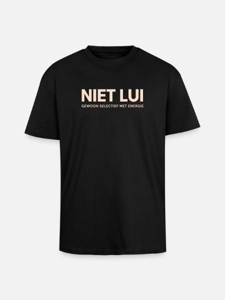 Not lazy. Just selective with energy. - Unisex Oversized Heavyweight T-shirt - black