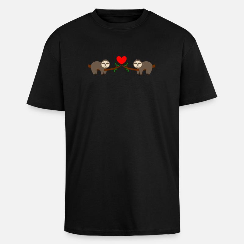 Sloth Comic - Unisex Oversized Heavyweight T-shirt - black