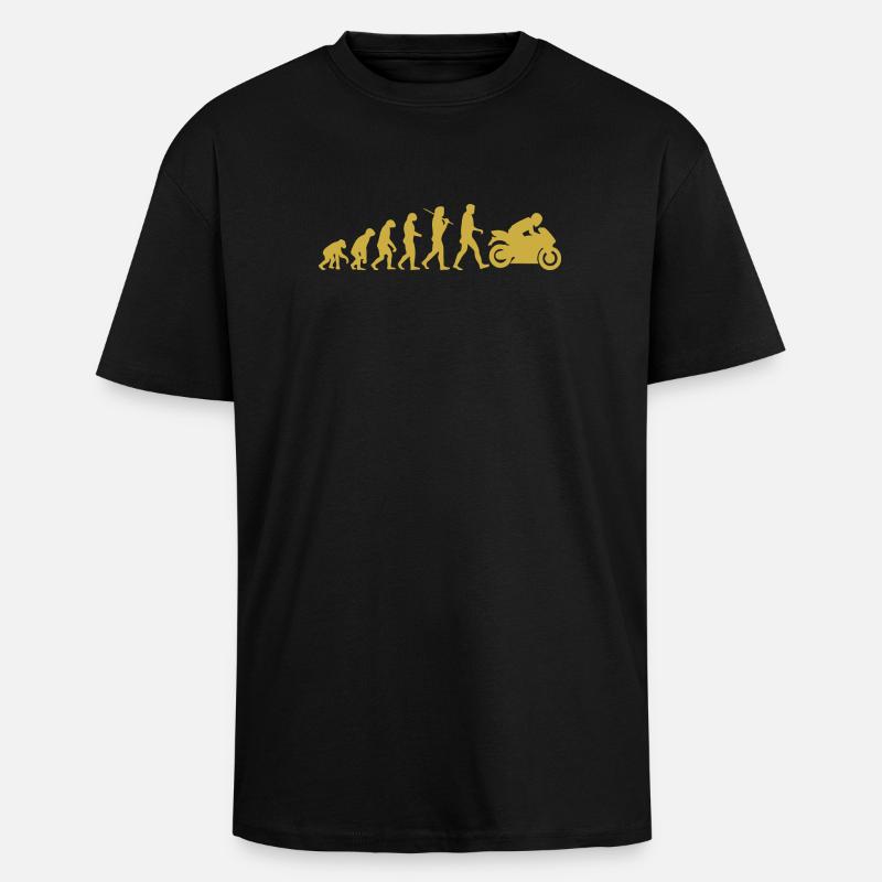 Évolution moto - T-shirt unisexe oversize épais - noir