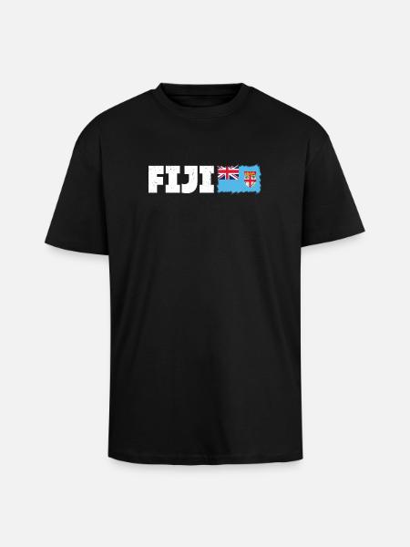 Fidji Fidji Fidji Fidschi Fidschi Fidschi - T-shirt unisexe oversize épais - noir
