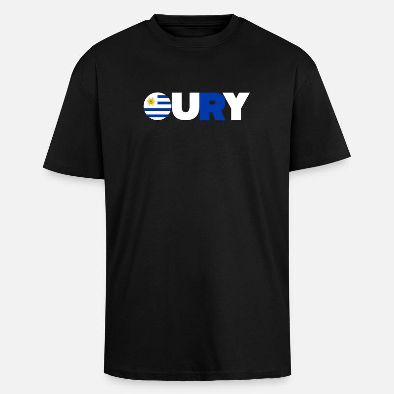 Uruguay - Oversized Heavyweight Unisex T-Shirt - Schwarz
