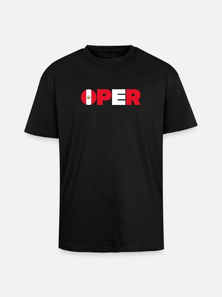 Pérou - T-shirt unisexe oversize épais - noir