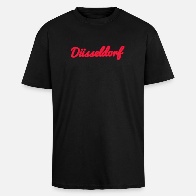 Düsseldorf Script Stadtlogo - Oversized Heavyweight Unisex T-Shirt - Schwarz