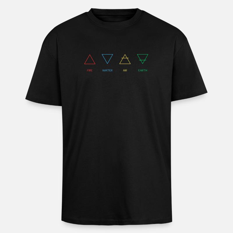 Four elements - Unisex Oversized Heavyweight T-shirt - black