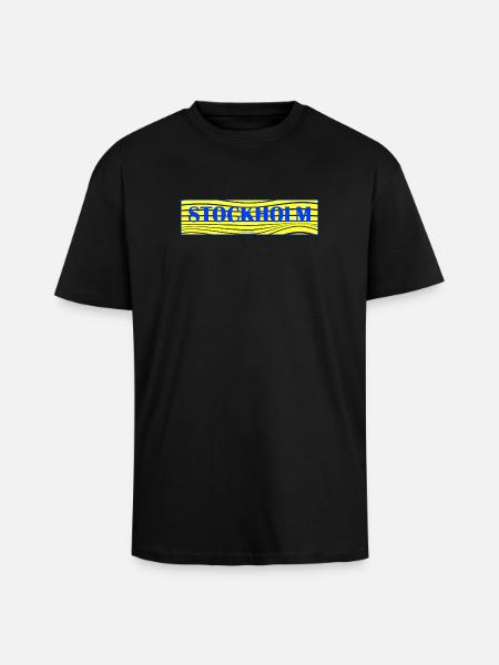 Stockholm Waves Lettering - Unisex Oversized Heavyweight T-shirt - black