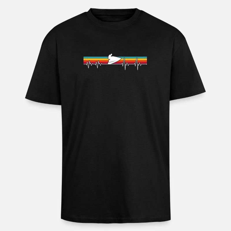 Impulsion de semelle sur rayures rétro - T-shirt unisexe oversize épais - noir