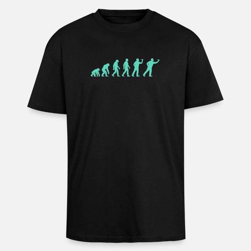 Fortschrittliche Evolutionssilhouette - Oversized Heavyweight Unisex T-Shirt - Schwarz