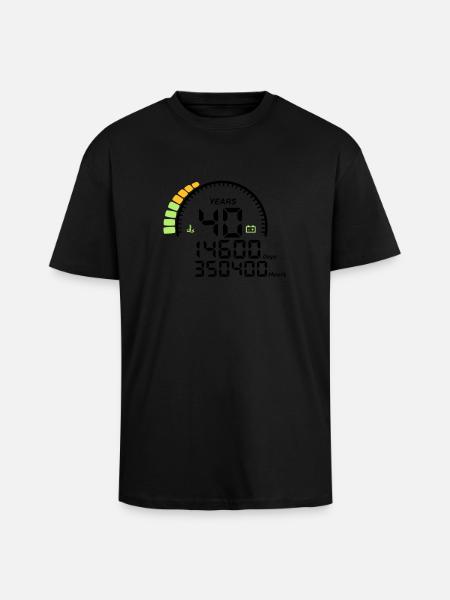 years 40 years anniversary meter - Unisex Oversized Heavyweight T-shirt - black