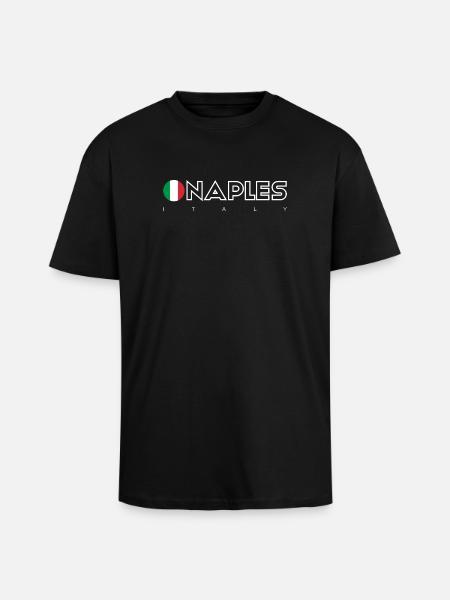 Naples Flag Circle Typography - Unisex Oversized Heavyweight T-shirt - black