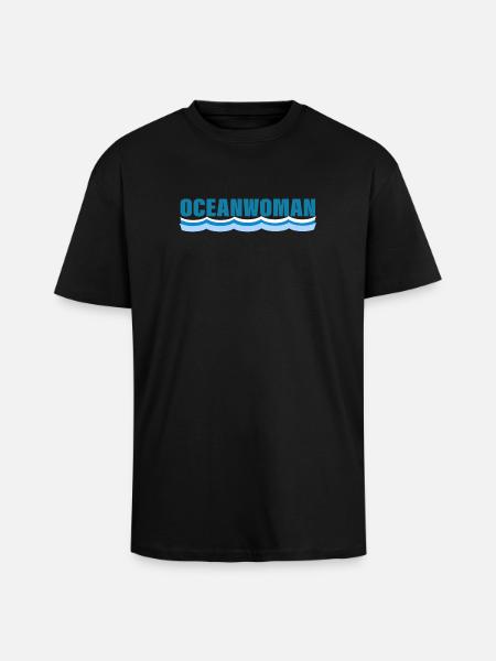 OCEANWOMAN - Unisex Oversized Heavyweight T-shirt - black