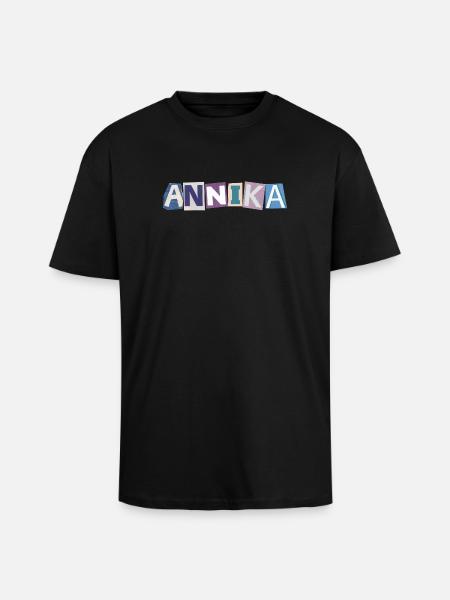 Annika Mädchenname Geschenk Herz Design - Oversized Heavyweight Unisex T-Shirt - Schwarz