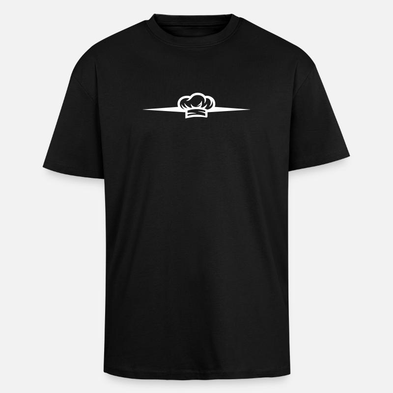 Chef's Hat Symbol Chef Line - Unisex Oversized Heavyweight T-shirt - black