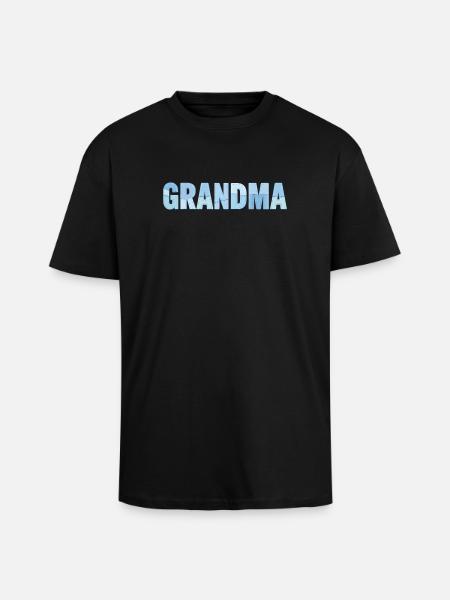 Grandma's Seams – Blue Embroidered Patchwork - Unisex Oversized Heavyweight T-shirt - black