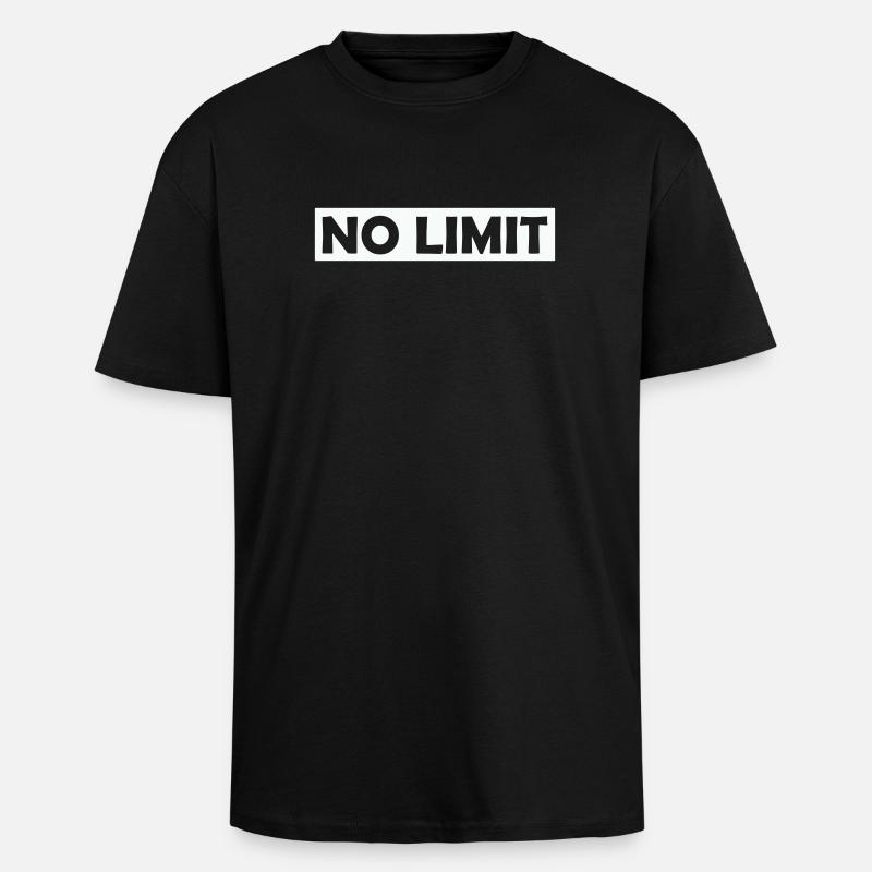 no_limit - Oversized Heavyweight Unisex T-Shirt - Schwarz