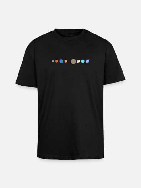 Solar system planets - Unisex Oversized Heavyweight T-shirt - black