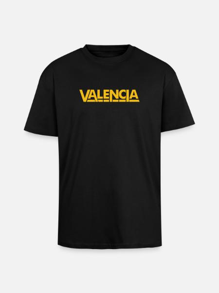 Valence Espagne Jaune - T-shirt unisexe oversize épais - noir